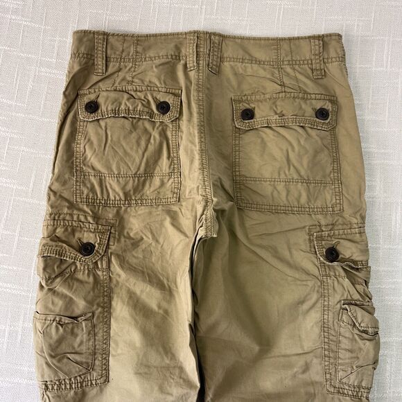 Y2K Old Navy Paratrooper Cargo Pants 31x28 Loose Straight Grunge Skater Khaki - Picture 8 of 8